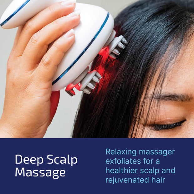 Deep Scalp Massage. Relaxing massager efoliates for a healthier scalp and rejuvenated hair