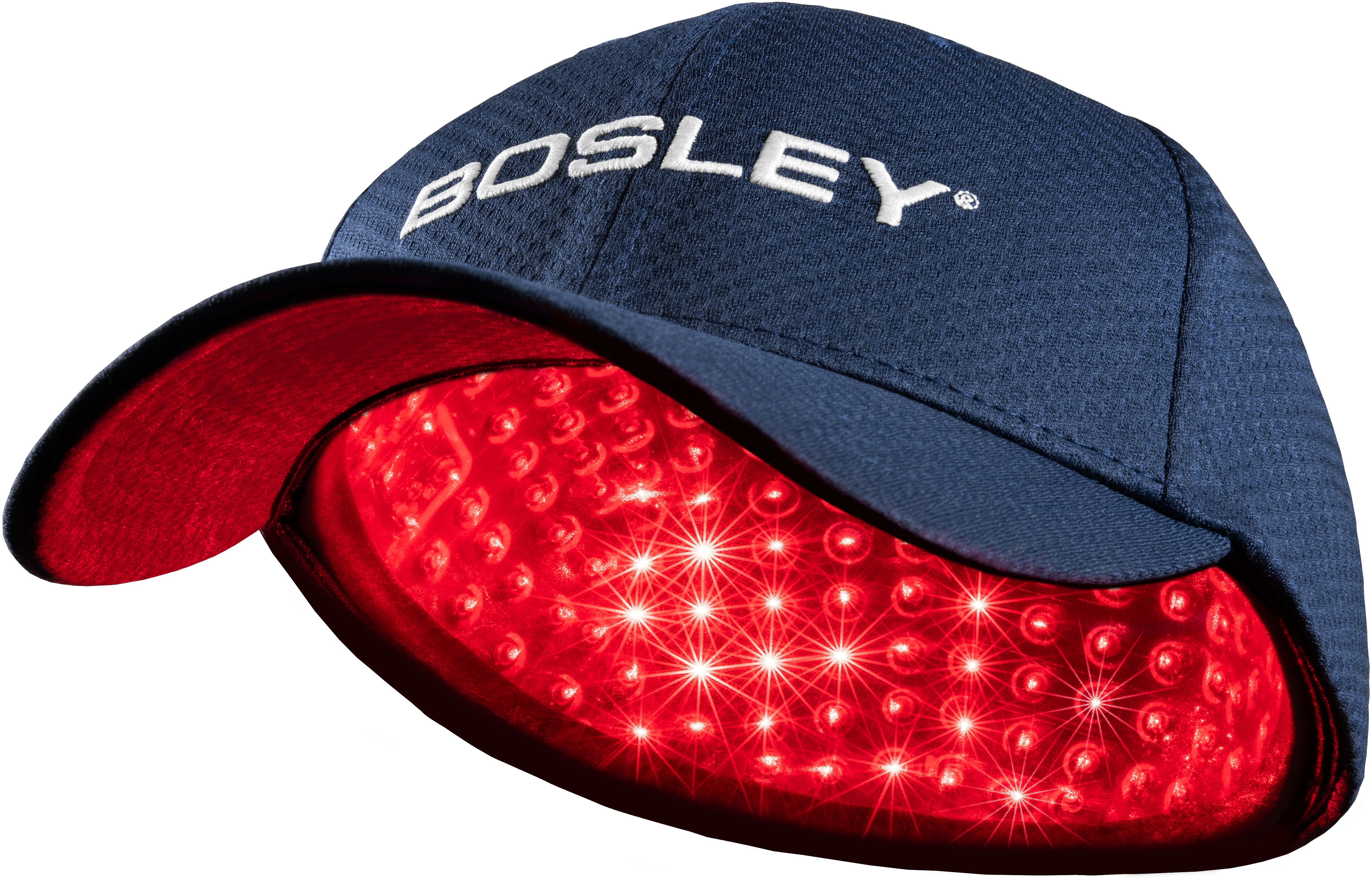 Bosley Revitalizer Hat Up Close Powered On