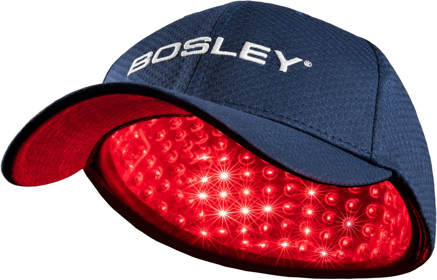 Bosley Revitalizer Hat Up Close Powered On