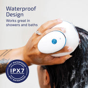 Waterproof Design, Works great in showers and baths.