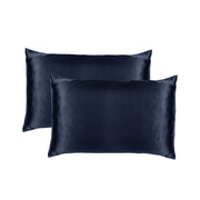 Navy Blue Satin Dream Pillowcase - Double Pack Set